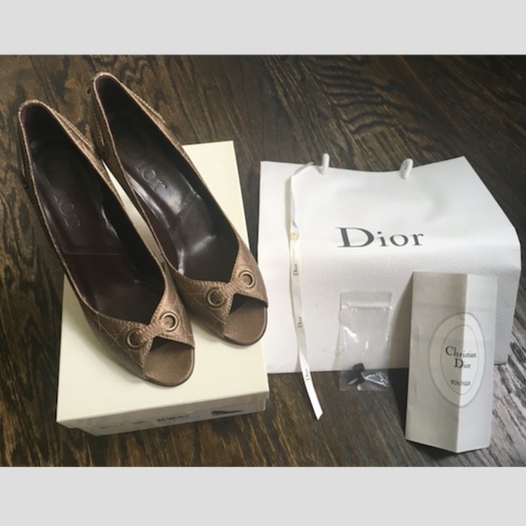 🆕 Dior Leather Logo Heels - Picture 1 of 17